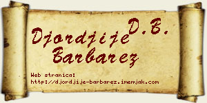 Đorđije Barbarez vizit kartica